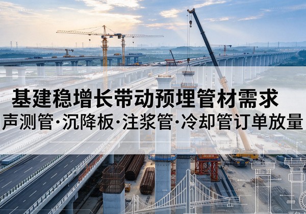 神农架林区基建稳增长带动预埋监测管材需求，声测管、沉降板、注浆管订单持续放量